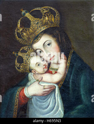 AVILA, ESPAGNE, avril - 18, 2016 : la peinture de Madonna à Catedral de Cristo Salvador par artiste inconnu de 17 ans. 100. Banque D'Images