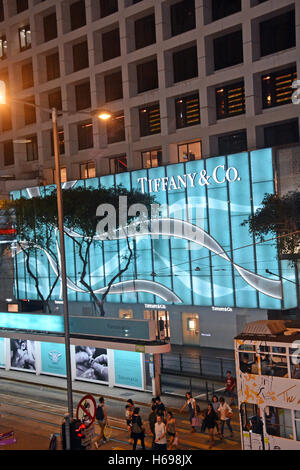 Tiffany & Co et les boutiques Louis Vuitton l'île de Hong Kong, Chine Banque D'Images