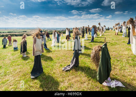 Les gens de l'HEI. Une installation d'art public dans le Kent. Banque D'Images