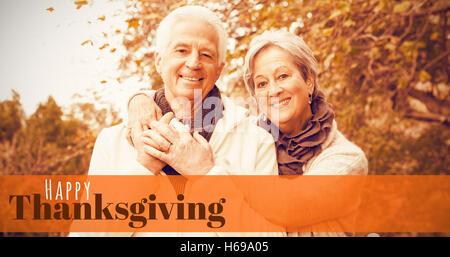 Image composite du numérique dans l'image générée de joyeux thanksgiving text Banque D'Images