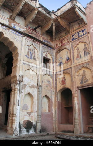 Mahali Dutt Khetan Ki Haveli, Alsisar, Jhunjhunu, Shekhawati, Rajasthan, Inde, sous-continent indien, en Asie du Sud Banque D'Images