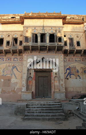 Mahali Dutt Khetan Ki Haveli, Alsisar, Jhunjhunu, Shekhawati, Rajasthan, Inde, sous-continent indien, en Asie du Sud Banque D'Images