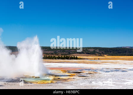 Excellente photo de la clepsydre Geyser in Yellowstone National Park Banque D'Images