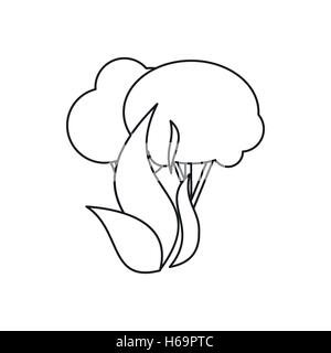 Brûler les arbres forestiers, l'icône de style contour Illustration de Vecteur