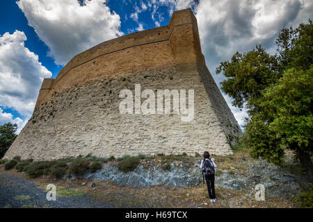 Rocca Sillana Rocca, Volterra, Pisa - Italie, forteresse construite au XII siècle Banque D'Images