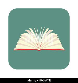 Livre ouvert avec les pages d'un battement de l'icône de télévision Illustration de Vecteur