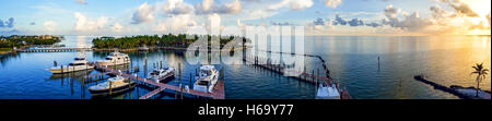 Vue depuis le haut du phare à Faro Blanco Resort and Yacht Club de Marathon dans les Florida Keys. Banque D'Images