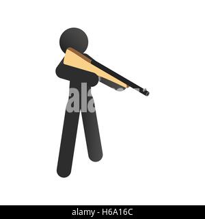 Un homme sport tir formation 3D isométrique icon Illustration de Vecteur