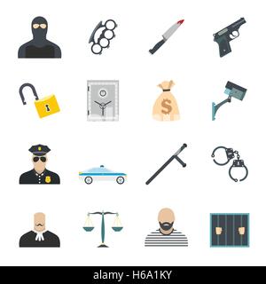 Icônes télévision Crime Illustration de Vecteur
