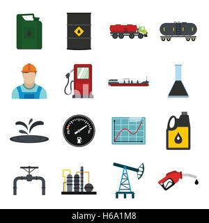 Industrie pétrolière télévision icons set Illustration de Vecteur