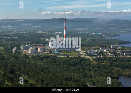 L'énergie thermique de la ville de Petropavlovsk-kamtchatski, près de la Baie d'Avacha. Banque D'Images