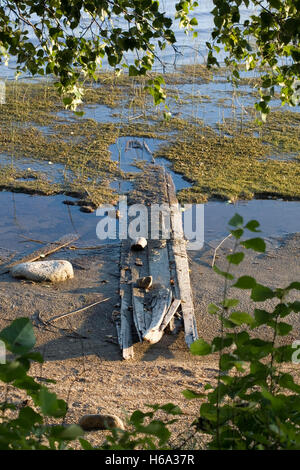 Vestiges d'un ancien bateau à terre, Finlande Banque D'Images