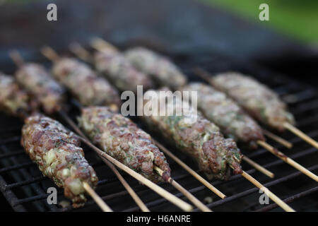 Sur une brochette de kebab Banque D'Images