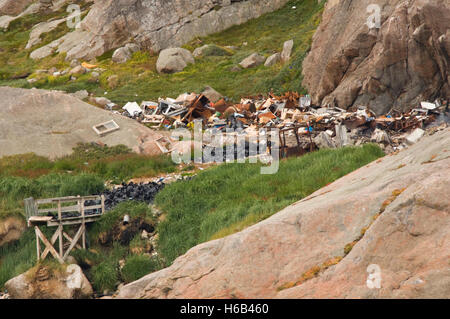 EUROPE, Groenland, Prince Christian Sound, le groenlandais : Ikerasassuaq, Aappilattoq, seulement la colonisation le long de la décharge, du son Banque D'Images