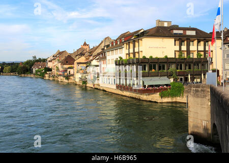 Rhin, la ville de Rheinfelden, Argovie, Suisse, Europe Banque D'Images