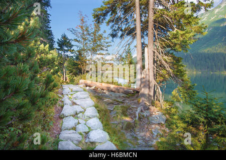 Hautes Tatras - Touristique tour de lac Morskie Oko Banque D'Images