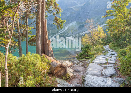 Hautes Tatras - Touristique tour de lac Morskie Oko Banque D'Images