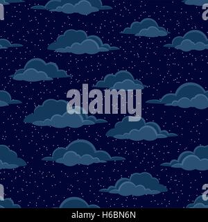Ciel de nuit avec des nuages, continu Illustration de Vecteur