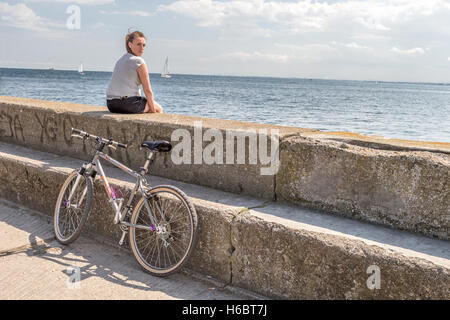 Promenade, Gdynia, Pologne - vue sur la mer Banque D'Images