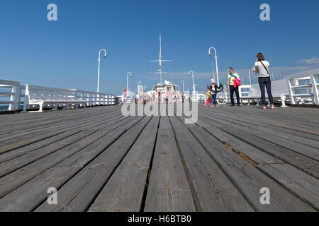 Jetée en bois, la plus longue jetée en bois d'Europe, Sopot, Pologne Banque D'Images