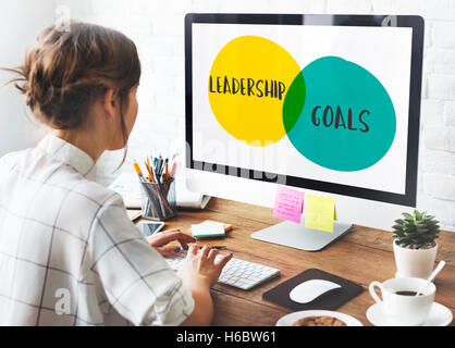Objectifs Leadership Motivation Idées Concept cercles Banque D'Images