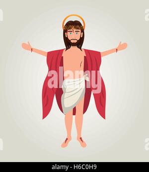 Caricature de la conception de l'ascension de jésus christ Illustration de Vecteur