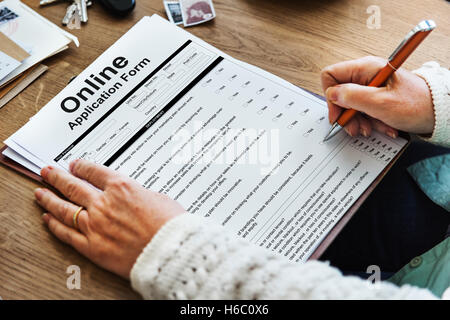 Formulaire de demande en ligne Info Détail Concept Banque D'Images