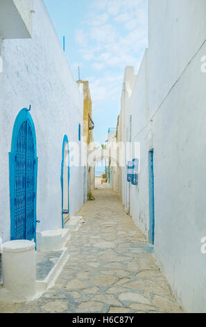 Hammamet est l'une des plus célèbres stations balnéaires de la Tunisie, situé sur le Cap Bon. Banque D'Images