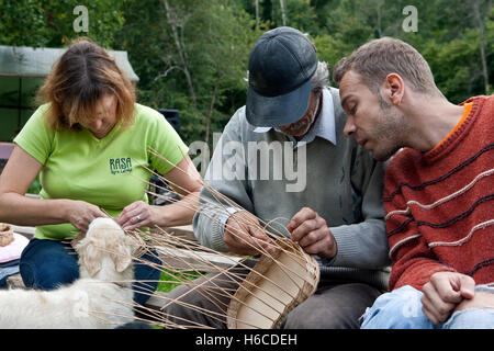 Le tressage de paniers ou basketmaking Lielupes processus dans Riga Lettonie zone Banque D'Images