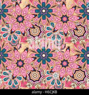 Dessiné à la main unique abstract vector floral background. Modèle sans couture. Illustration de Vecteur