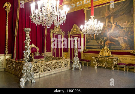 Salle du trône, Musée du Palazzo Reale, palais Rolli, Via Balbi 10, Gênes, Italie, Europe, Ligury Banque D'Images