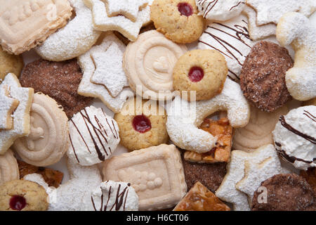 Divers les cookies, les biscuits de Noël, biscuits de Noël, de gâteaux, de vanille, de noix de coco macarons, Noël, Allemagne Banque D'Images