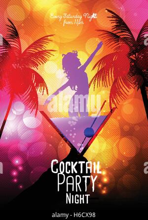 Invitation Cocktail Modèle d'Affiche - Vector Illustration Illustration de Vecteur