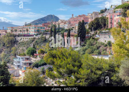 Taormina, Messine, Sicile, Italie Banque D'Images