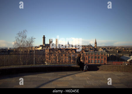 Park Circus west Glasgow skyline de garnethill plate-forme d'observation Banque D'Images