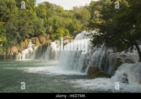 L'Europe, la Croatie, le Parc National de Krka, les chutes de Krka, Banque D'Images