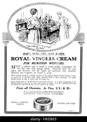 1917 La publicité pour la crème Vinolia Royal Banque D'Images