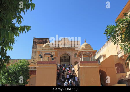 Shila Devi Mandir, Amer (ou orange) Fort, Amer, Jaipur, Rajasthan, Inde, sous-continent indien, en Asie du Sud Banque D'Images