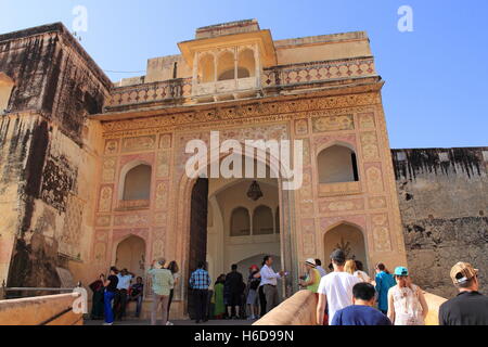 Shila Devi Mandir, Amer (ou orange) Fort, Amer, Jaipur, Rajasthan, Inde, sous-continent indien, en Asie du Sud Banque D'Images