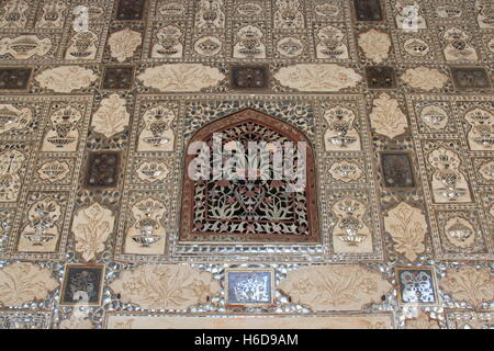 Sheesh Mahal, Amer (ou orange) Fort, Amer, Jaipur, Rajasthan, Inde, sous-continent indien, en Asie du Sud Banque D'Images