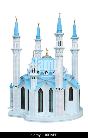 Breadboard model d'une mosquée Kul Sharif isolé sur fond blanc Banque D'Images