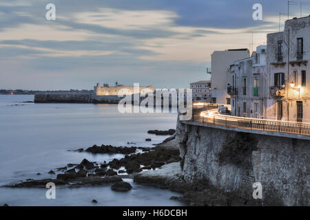 Fontana di Diana, Ortigia, Syracuse, Sicile, Italie Banque D'Images