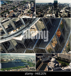 Vue aérienne de Boston, MA, USA collage de photos Banque D'Images
