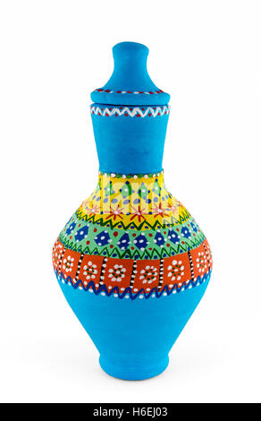 Un navire de la poterie colorée décoration égyptienne (arabe : Kolla) fait d'argile, une des plus anciennes coutumes de l'Égypte ancienne Banque D'Images