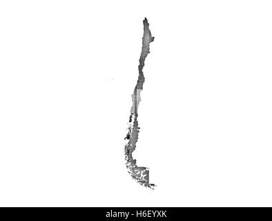 La carte du Chili sur Weathered Wood Banque D'Images