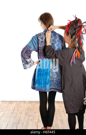 Boho-Chic Fashion Mieko Mintz Studio, NYC, États-Unis Banque D'Images