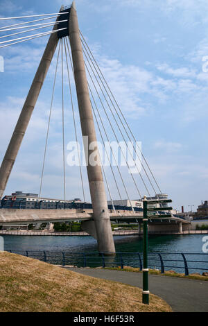 Le pont du lac marin de Southport, Lancashire, England, UK ; Banque D'Images