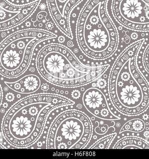 Paisley transparente arrière-plan. Modèle élégant Hand Drawn vector Illustration de Vecteur