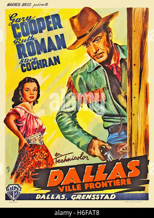 Dallas (1950) - Affiche de film français - Banque D'Images