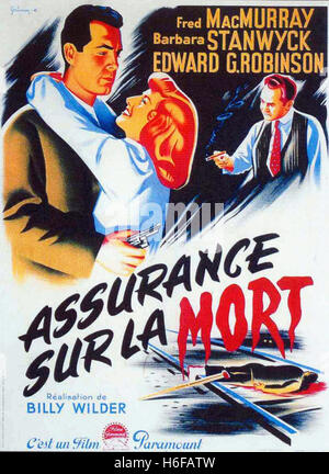 - Double indemnité affiche de film français - Banque D'Images